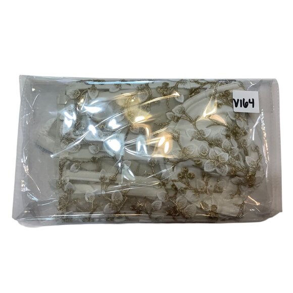 Embroidered White Gold Floral Sheer Corset Bustier Camisole Women Large - Picture 5 of 5